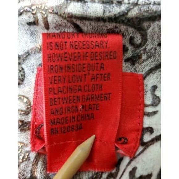 V Christina Beige Blazer Size XL Brown Paisley 2 Button - Picture 10 of 10